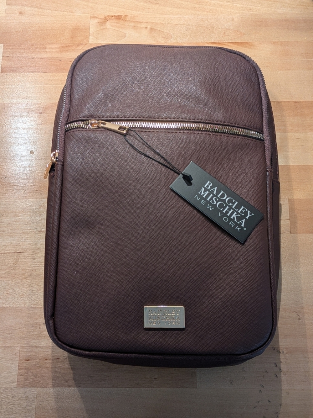 Badgley Mischka Brown Travel Backpack